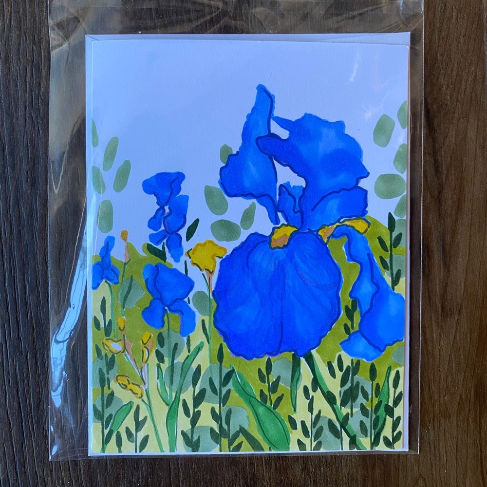 Handmade card with envelope and sticker
